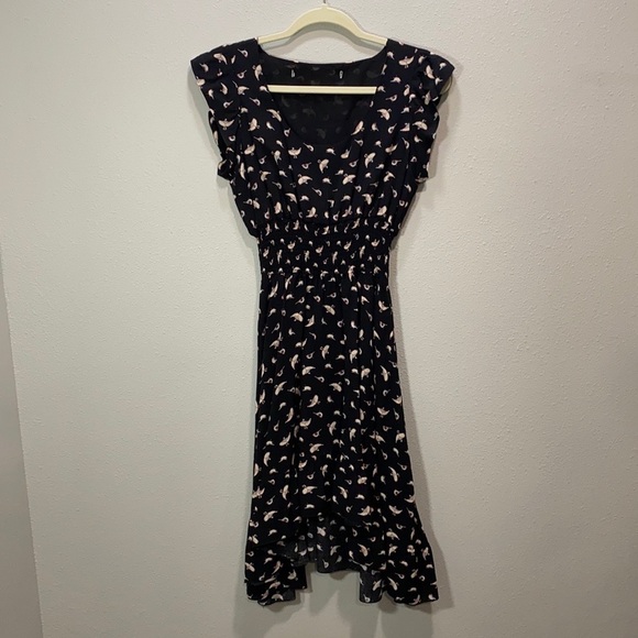 American Rag bird print dress asymmetric‎ - Picture 1 of 9